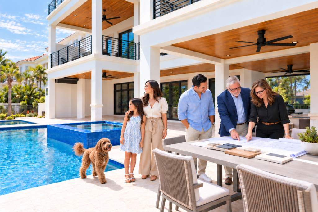 outdoor design pool meeting